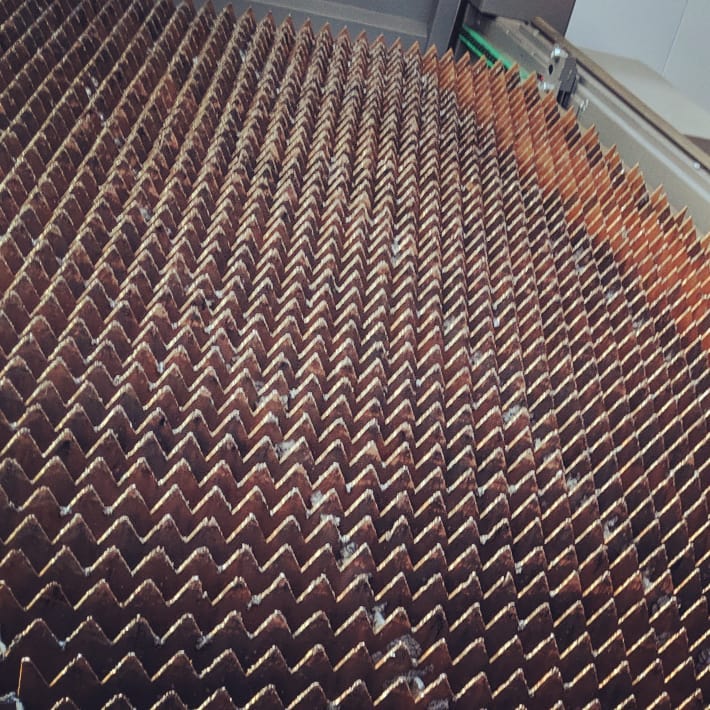 Copper laser slats copper grids Bystronic laser Australia best slat cleaner